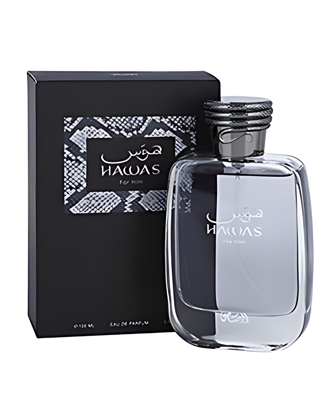 Rasasi Hawas For Him Eau De Parfum 100ml bottle with sleek design, showcasing luxurious men's fragrance from Luxivio.