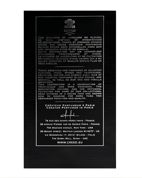 Luxivio Creed Aventus Eau De Parfum 100ml bottle, luxury men's signature fragrance with sleek design and sophisticated packaging.