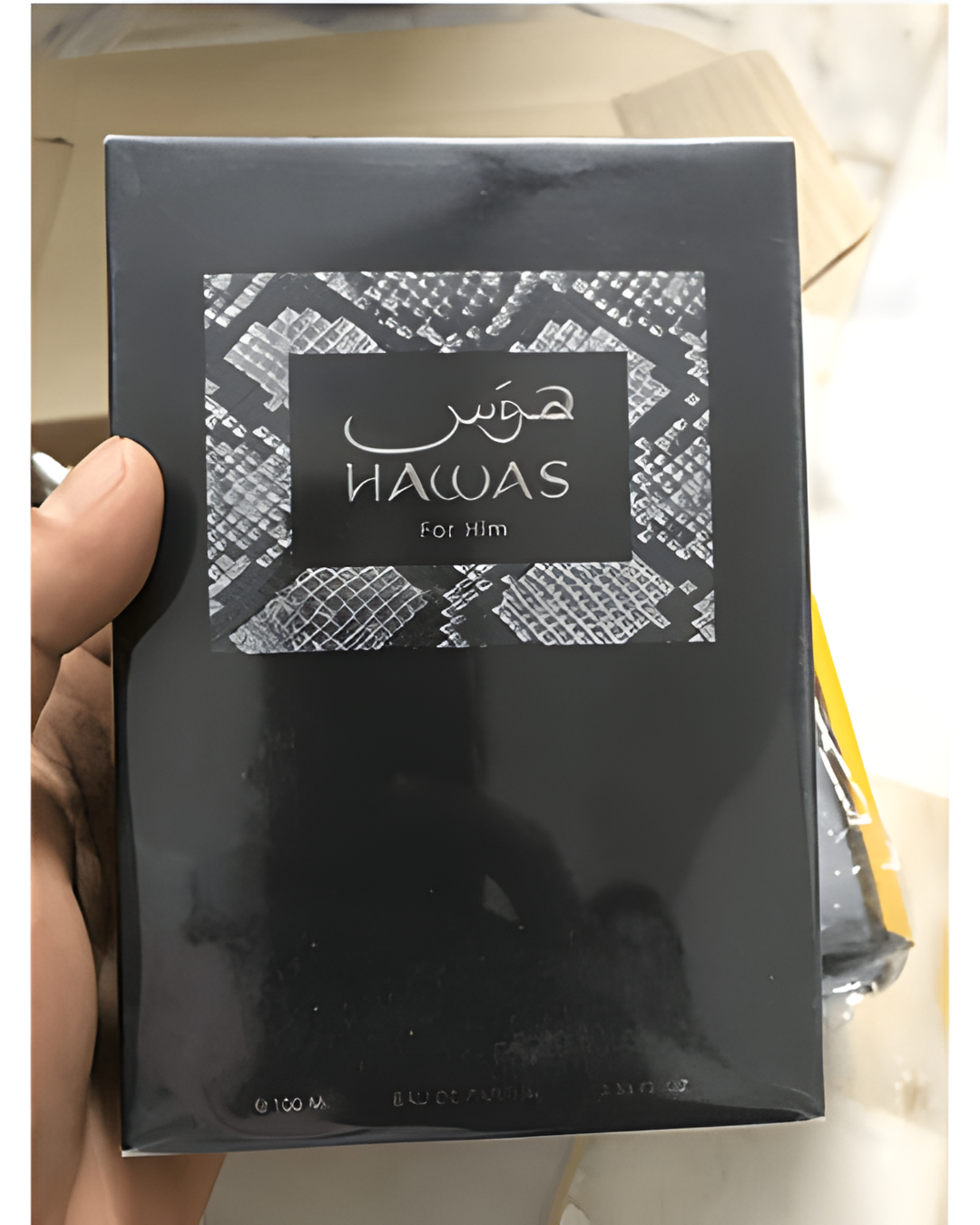 Rasasi Hawas for Him Eau De Parfum 100ml bottle, luxury men's fragrance with long-lasting scent, displayed with elegant packaging.