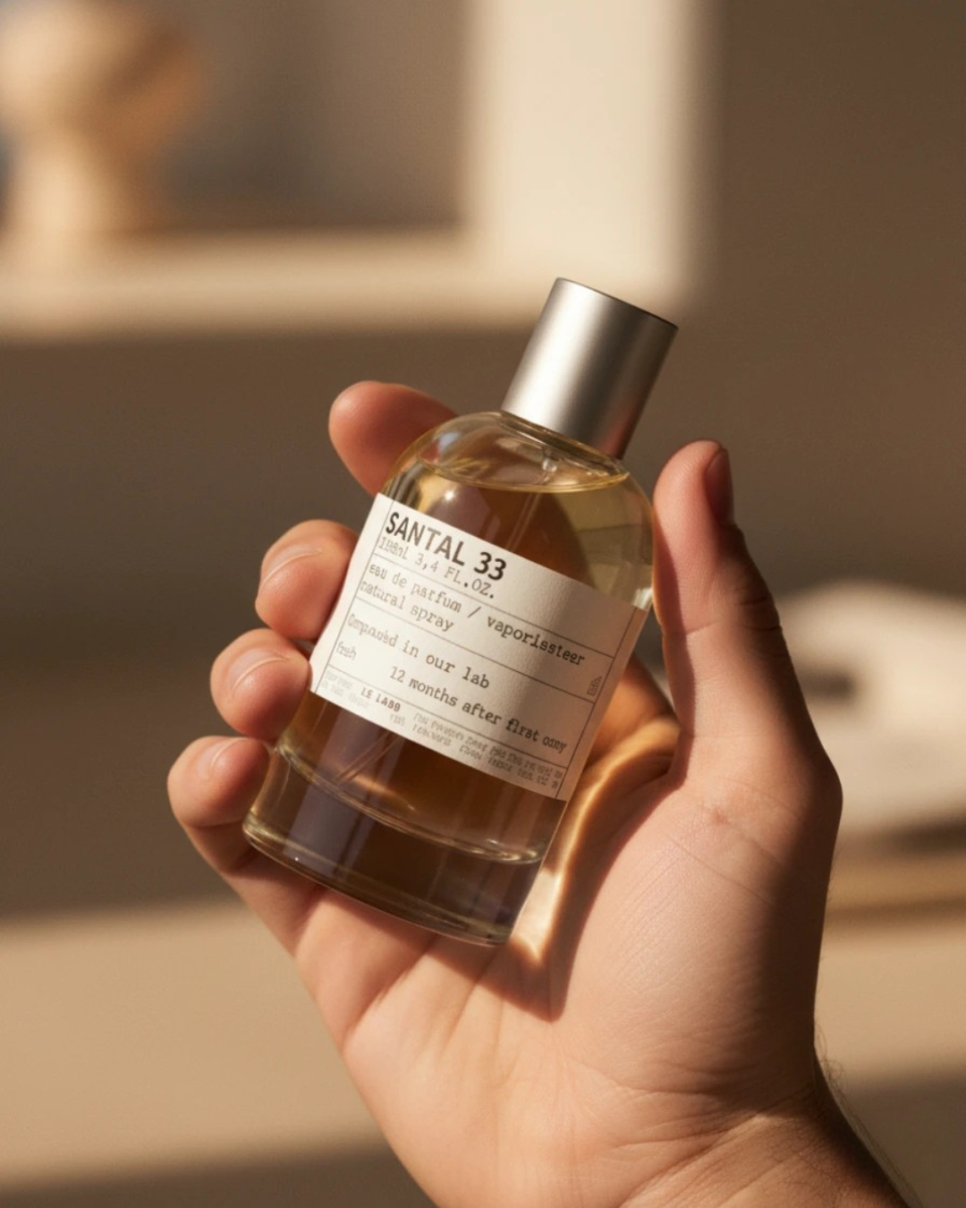 Luxivio Le Labo Santal 33 unisex Eau De Parfum bottle, 100ml, sealed in box with sleek design and minimalist label.