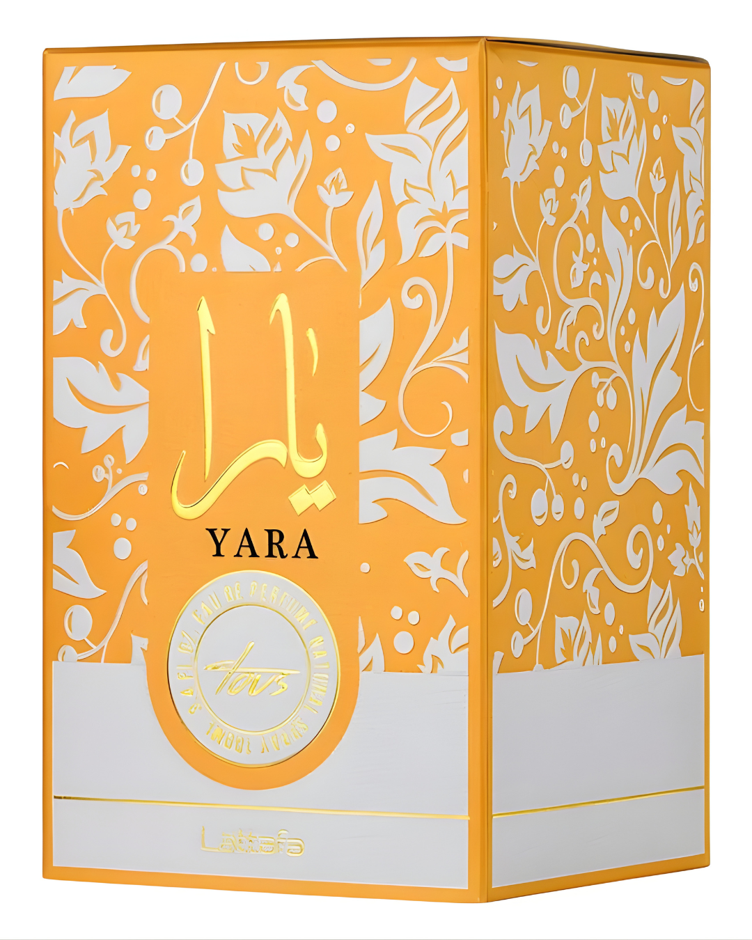 Lattafa Yara Tous Eau De Parfum for women in 100ml bottle, featuring elegant Arabian fragrance and luxurious packaging.