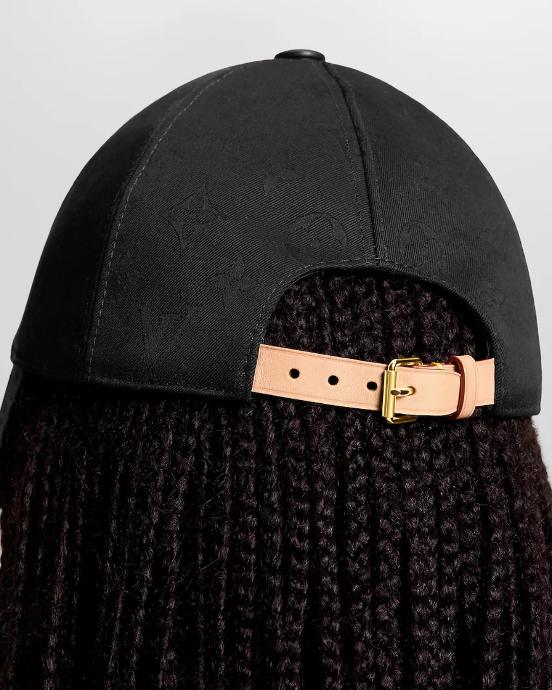 Louis Vuitton Monogram black luxury baseball cap featuring designer streetwear style and adjustable fit.