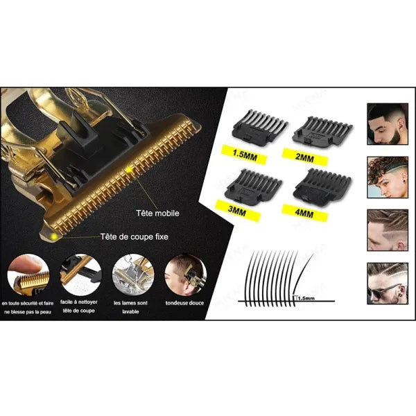 Luxivio cordless professional hair and beard trimmer with USB rechargeable precision clipper, shown with adjustable blades and ergonomic design.