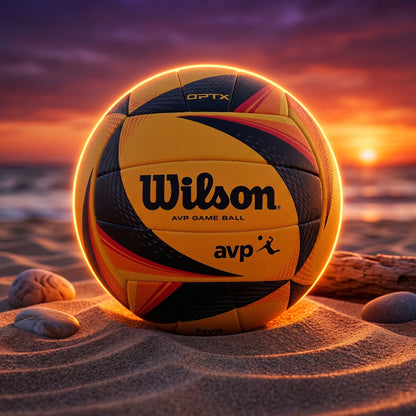 Wilson AVP OPTX Official Beach Volleyball Tour Match Game Ball Black Yellow